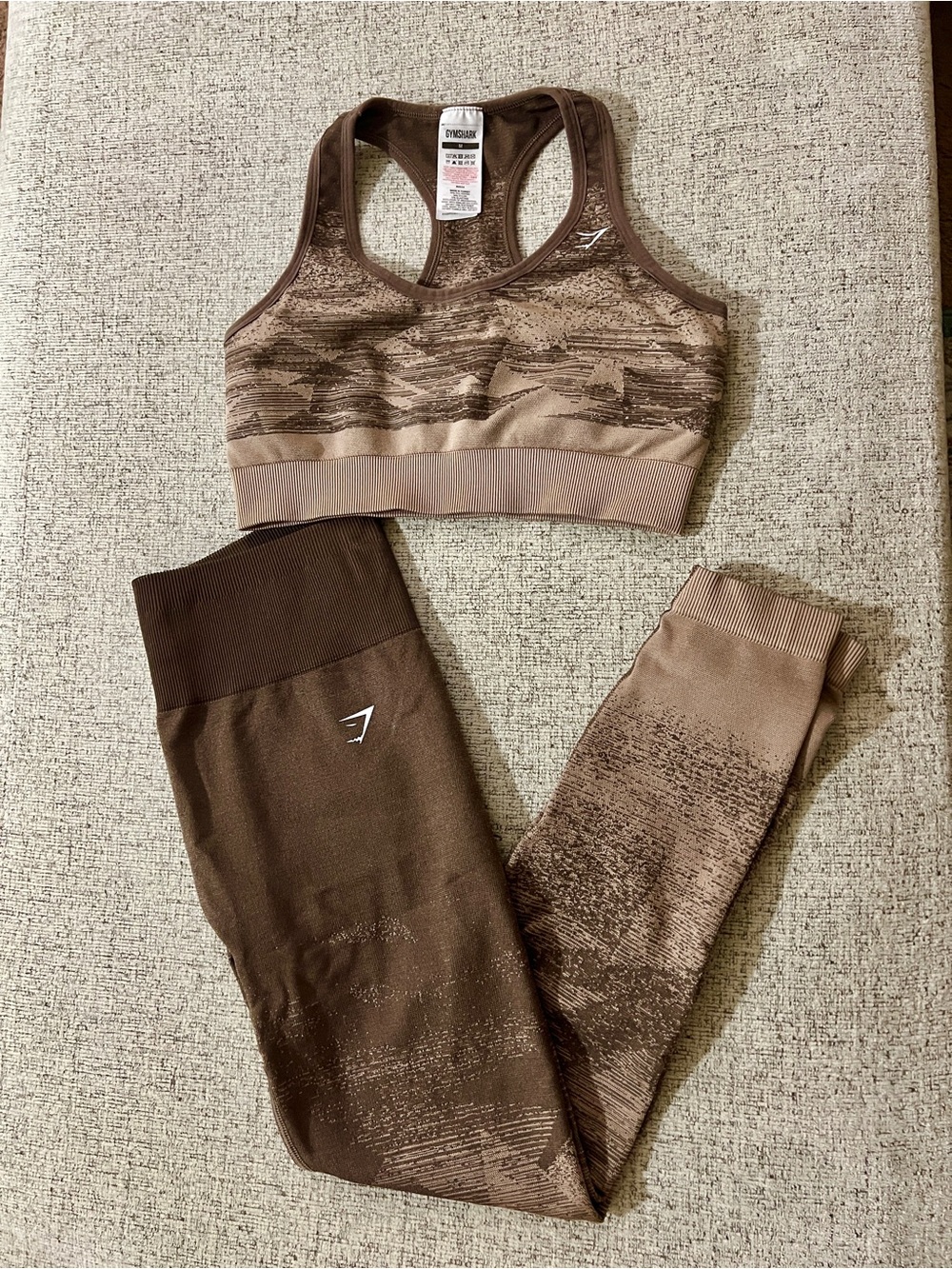 Gymshark Brown Seamless Sports Bra & Leggings Set